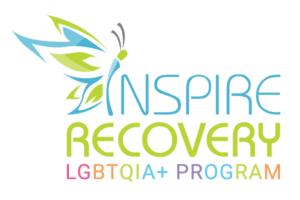 Inspire Recovery logo representing LGBTQIA+ focused addiction treatment, featured as a sponsor of Pride on the Block