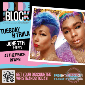 Glittery glam shot of Tuesday n Triila, duo performing at Pride on the Block 2025